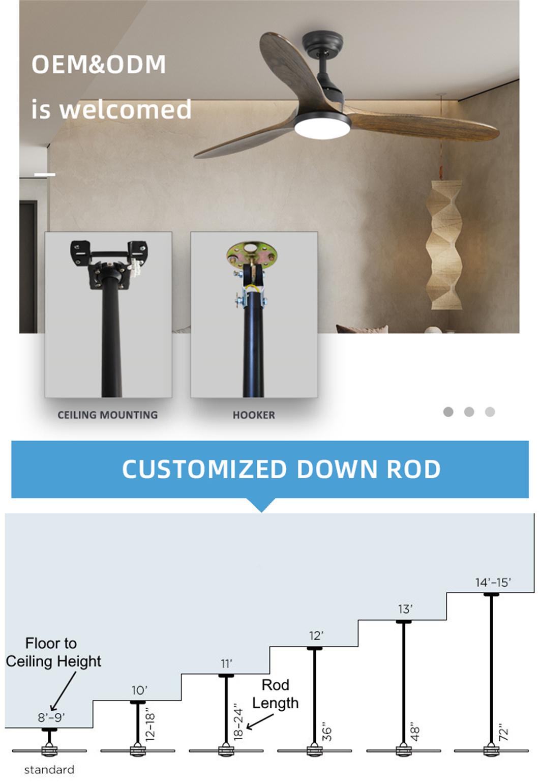 OEM ODM Tuya WiFi Intelligence Control 3 Colors Changeable LED Ceiling Light with Fan and Remote