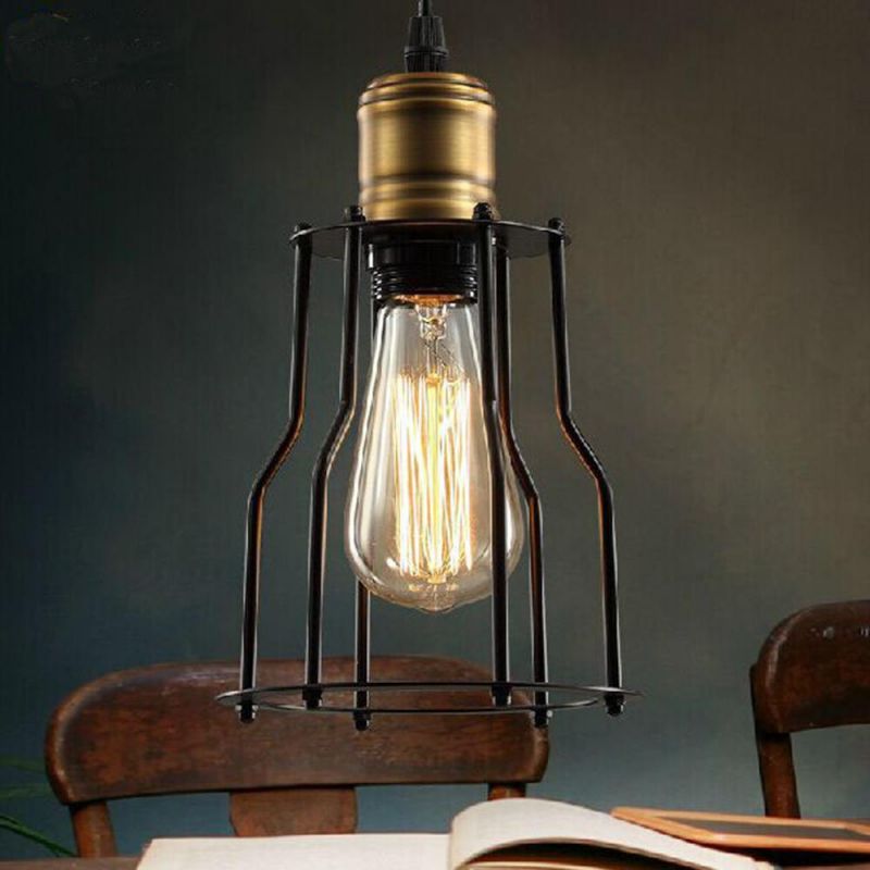 Multi-Head Chandelier Modern Pendant Light Iron Cage Industrial Bird Cage Creative Pendant Lamp