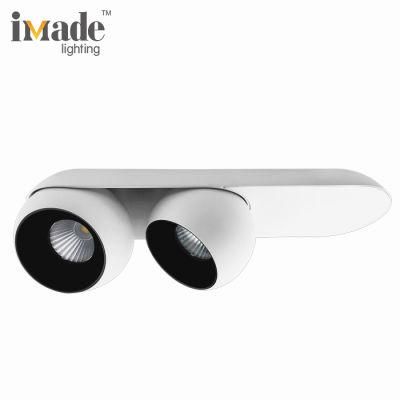 Double Head 2X13.9W 2X20.4W 3000K Adjustable LED Surface Mounted Ceilinglight