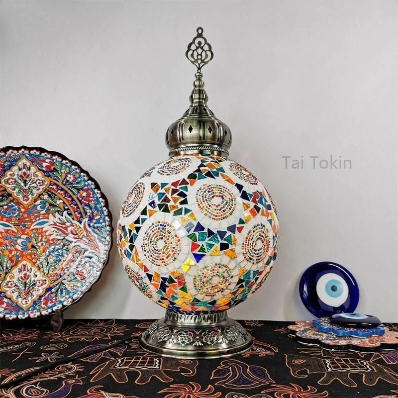 Big Size Turkish Mosaic Table Lamp Vintage Art Deco Handcrafted Table Lamp (WH-VTB-12)