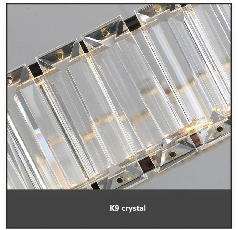 Modern Chandelier Villa Stairs Crystal Steel LED Pendant Chandelier Lighting