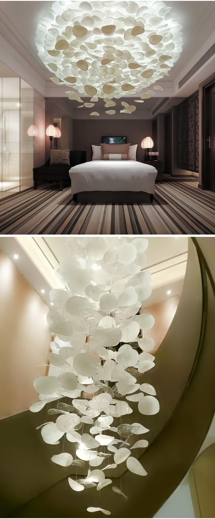 Decorative Modern Star Hotel Villa Lobby Pendant Light Colorful LED Chandelier