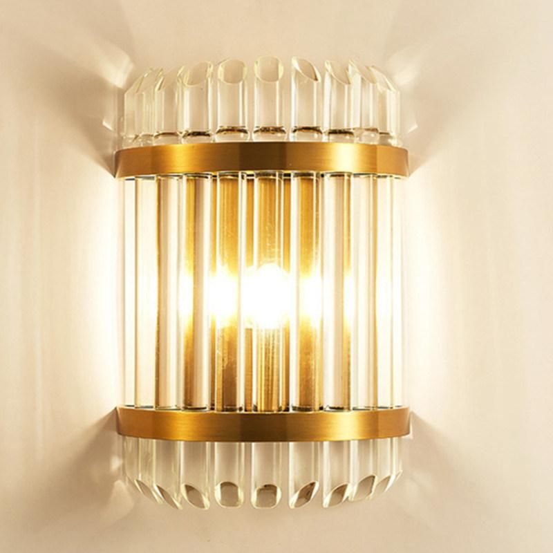 Bedside Livingroom Decoration LED Sconce Lamp Bathroom Home Light Crystal Golden Wall Light (WH-OR-152)