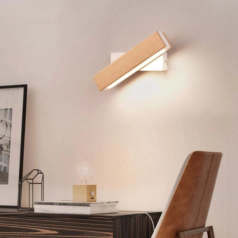 Nordic Solid Walnut Wood Wall Lamp AC110-240V LED Wall Sconces Wood Wall Lamp (WH-OR-64)