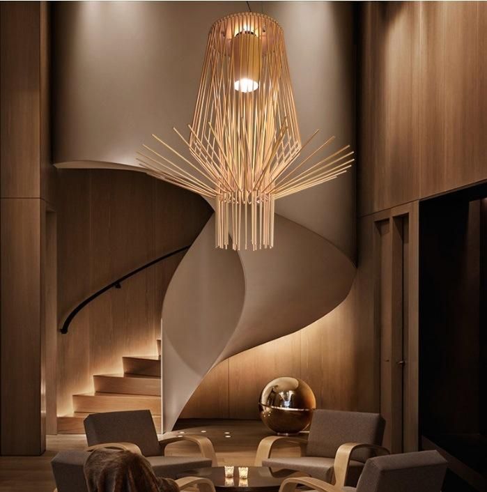 Replica Stainless Steel Chandelier Lobby Lighting Modern LED Pendant Lamp