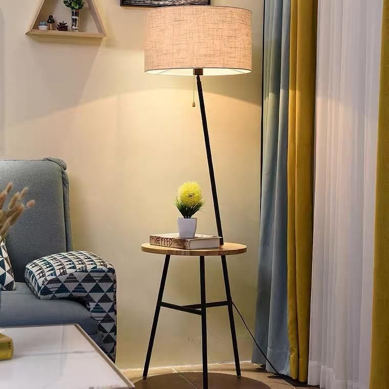 American Simple House Floor Lamp Living Room Bedroom Study Sofa Vertical Creative Nordic Solid Wood Floor Lamp