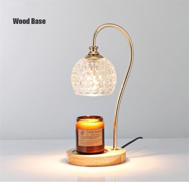 Luxury Solid Wood and Marble Base Aromatherapy Lamp Melting Wax Lamp Candle Essential Oil Lamp