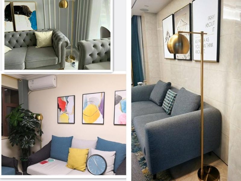 Gold Floor Lamp Modern E27 Standing Lamp Corner Light Reading Light Plated Brass LED Stand Lamp (WH-MFL-65)