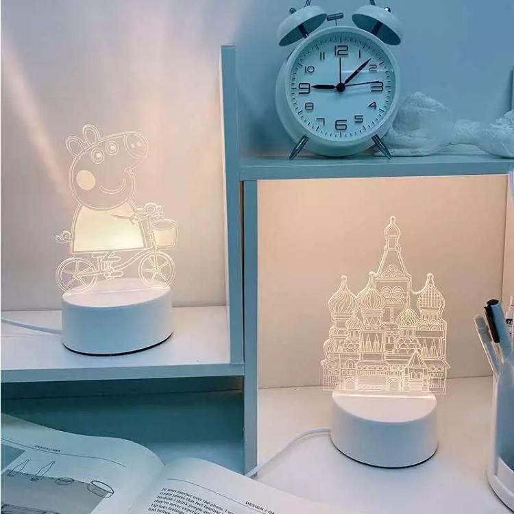 Creative Bedroom Cartoon Kids USB Bedside Lamp Table Lamp Holiday Gift Small LED 3D Night Light