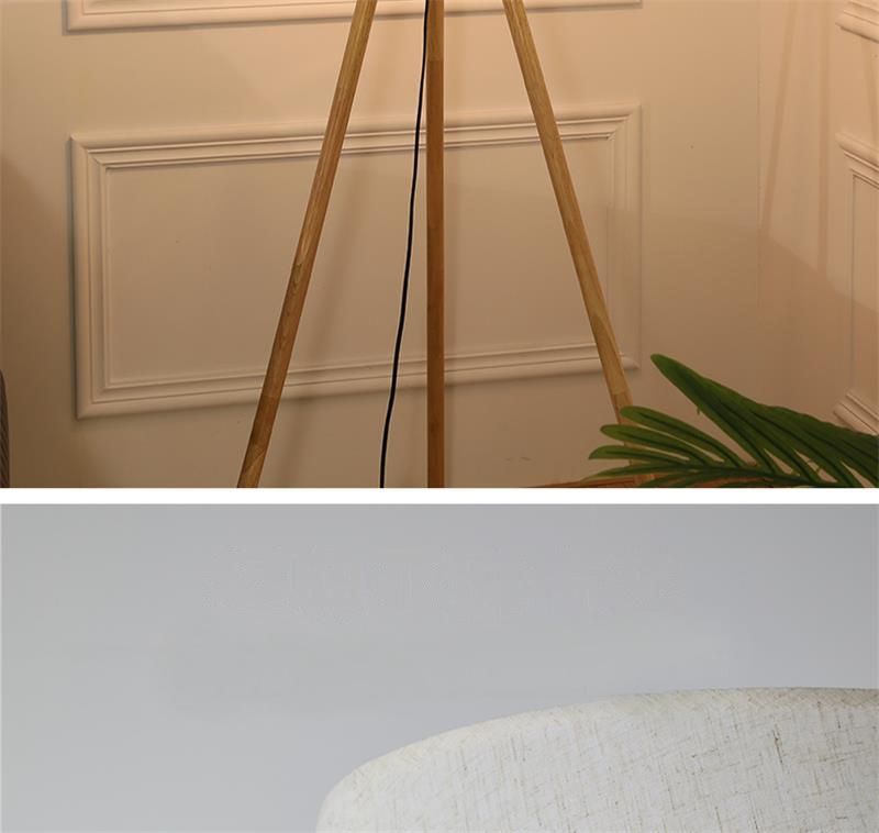 LED Modern Light Luxury Floor Lamp Indoor Wooden Foot Standing Lamp Bedroom Lighting