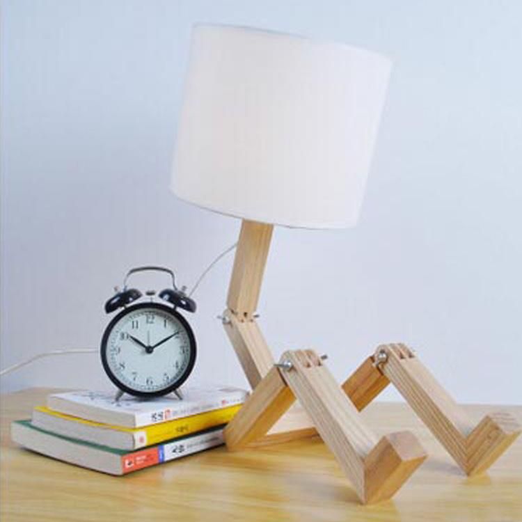 Simple Adjustable Modern Solid Wood Creative American Vertical Table Lamp