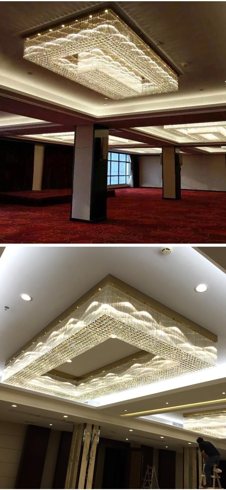 New Product Decoration Luxury Hotel Lobby Chandelier Lamp Custom Large Project Glass Ceiling Light