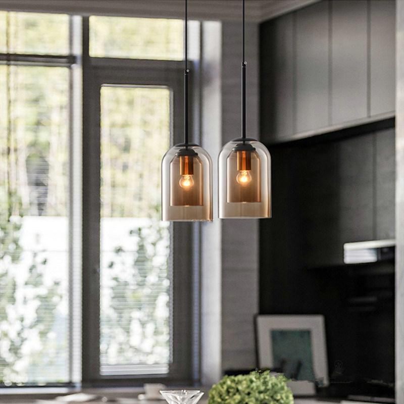 Nordic Glass Pendant Light for Bedroom Decor Marigold Double Layer Glass Pendant Lamp (WH-AP-290)