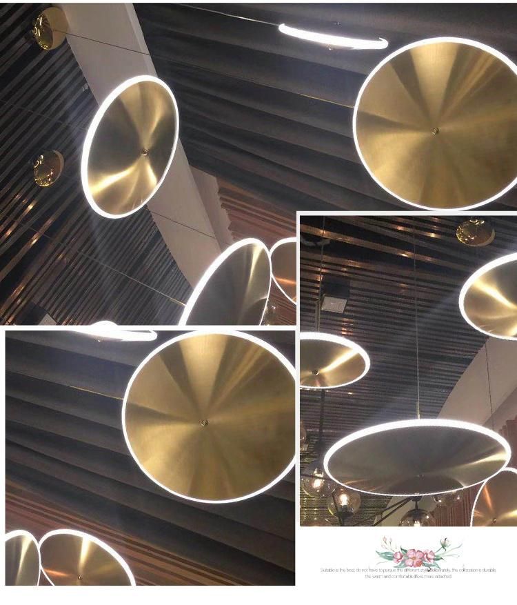 Modern Matt Gold Stainless Steel Acrylic Round Chandelier Lamp