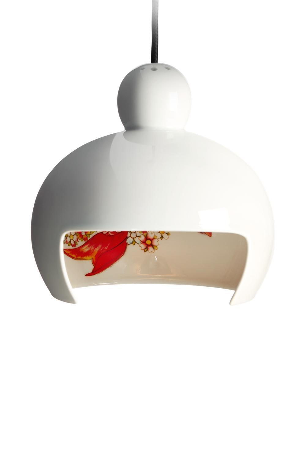 Chinese Retro Style Classic White Fish Vase Pendant Light