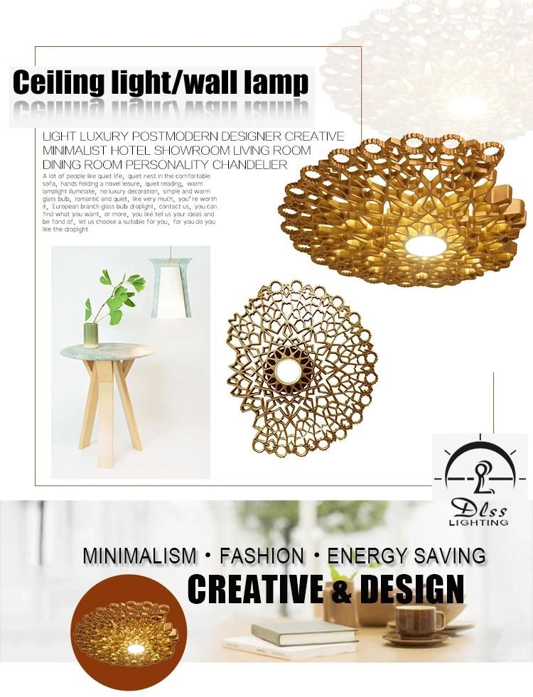 Gold/White Fiberglass Honeycomb Wall/Pendant/Ceiling Lamp