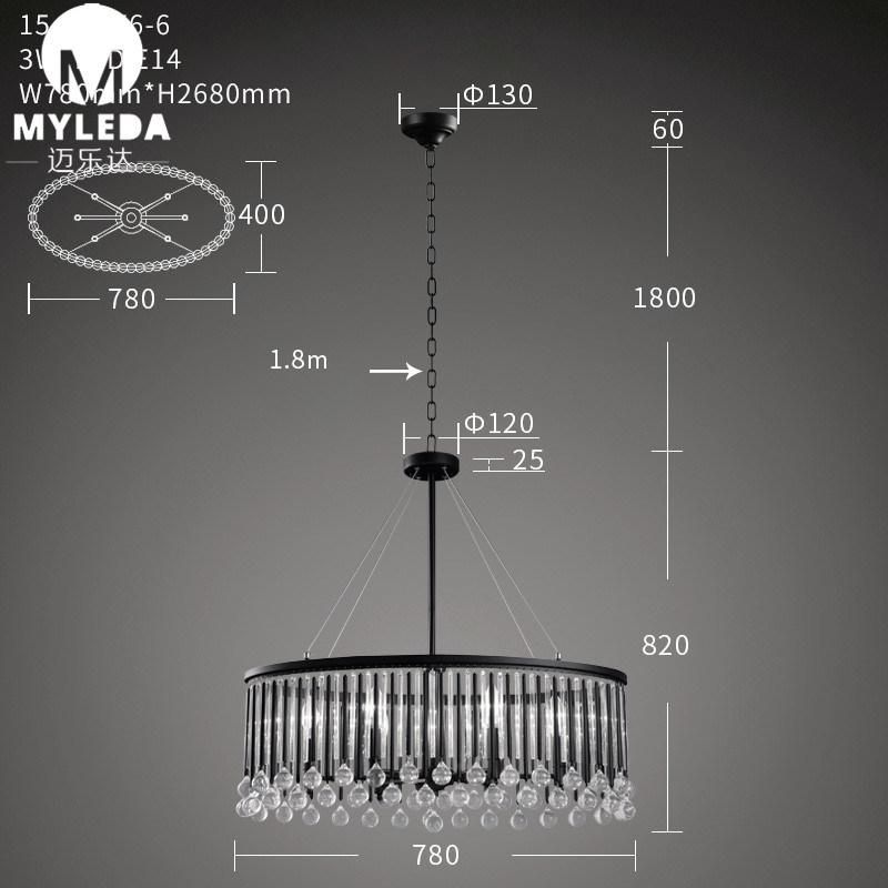 LED Modern Decorative Crystal Glass Chandelier Ceiling Hotel Indoor Hanging Pendant Lamp