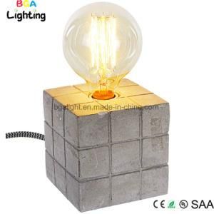 Classical Rubik&prime;s Cube Block Concrete Kids Table Lamp for Bedroom, Living Room