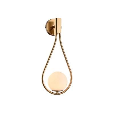 One Lite Bronze Drop Frame Wall Lamp with Opal Glass