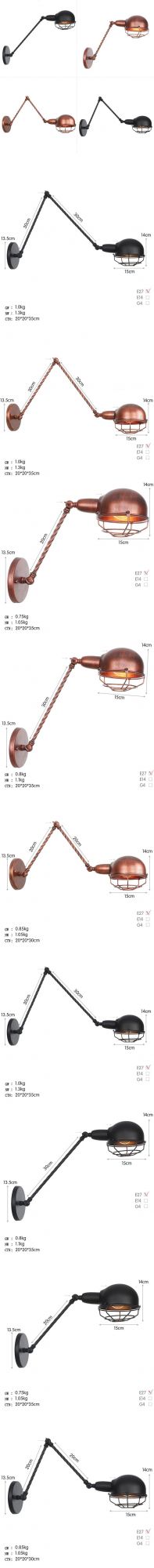 Industrial Metal Wall Mounted Light for Bedroom Long Swing Arm Indoor Wall Lamp Sconces Lighting Fixture for Hotel