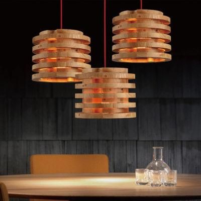 Creative Wood Pendant Light Indoor Dining Room Foyer Home Adornment Pendant Light (WH-WP-44)