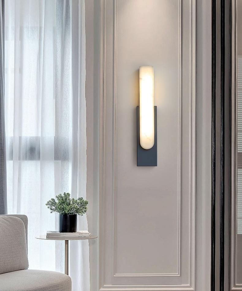 Hotel Villa Gate Pillar Outdoor Water Proof Stainless Steel Imitate Marble Lampshade Wall Lamps