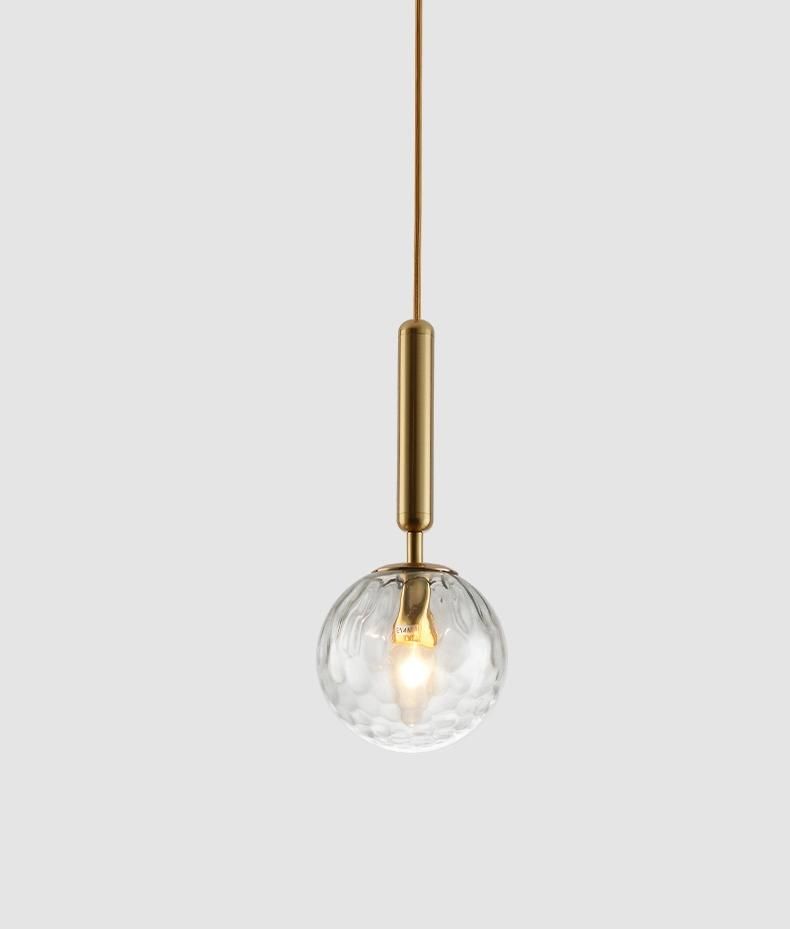 Modern Glass and Brass/Black Hanging Pendant Light for Dining Room
