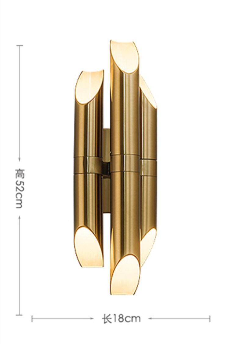 Nordic Luxury Wall Lamp Post-Modern Minimalist Living Room Hotel Golden Wall Lamp (WH-OR-123)