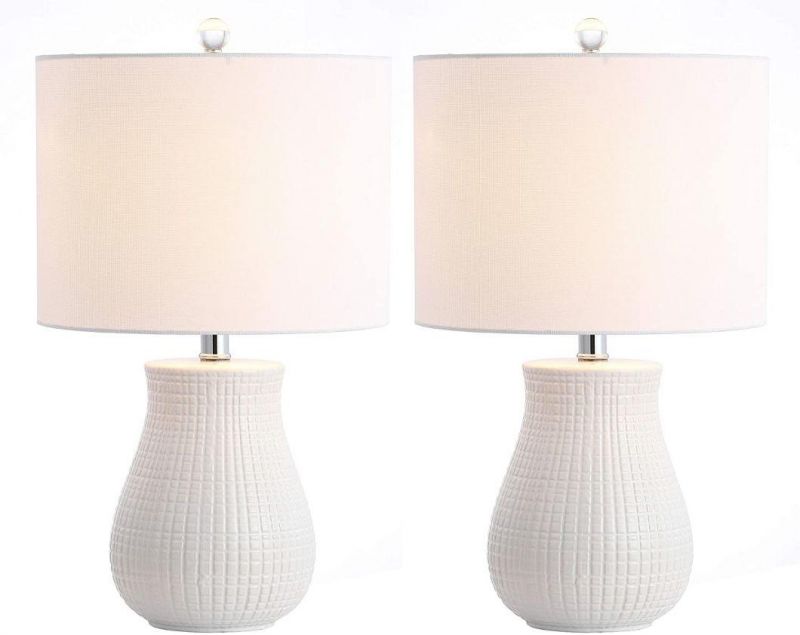 Collection Dayton White Bedroom Living Room Home Office Desk Nightstand Table Lamp