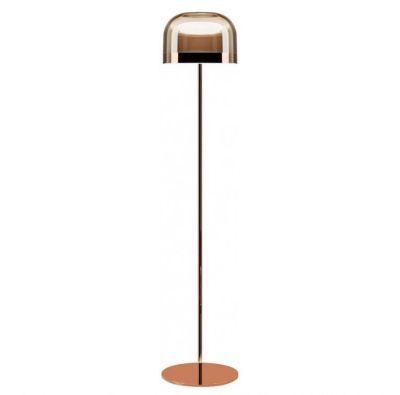 Amber Glass Metal Mushroom Table/Floor Lamp