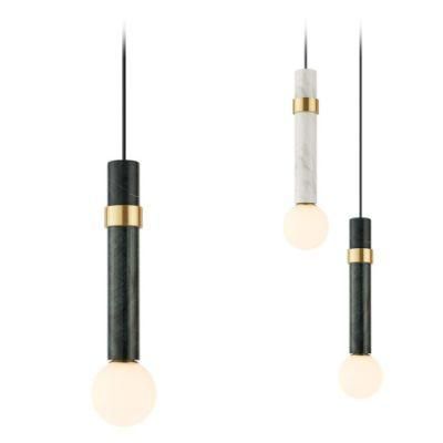 Modern Simple Metal Decorative LED Hanging Lights Nordic Marble Pendant Light for Living Room Bar Bedside
