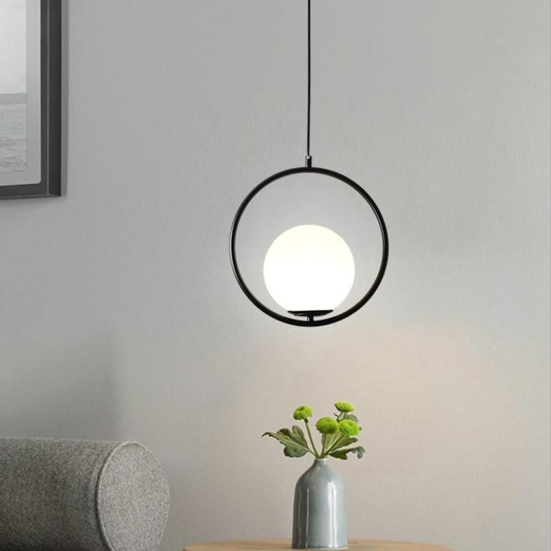 LED Pendant Lights Home Decoration Living Room Bedside Glass Black Suspension Lamp (WH-GP-39)