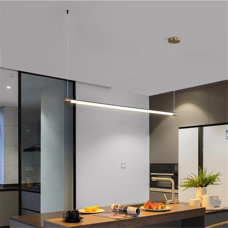 Restaurant Pendamt Lamp Dining Room Bar Long Strip LED Hanglamp Modern Indoor Home Decor Kitchen Pendant Light