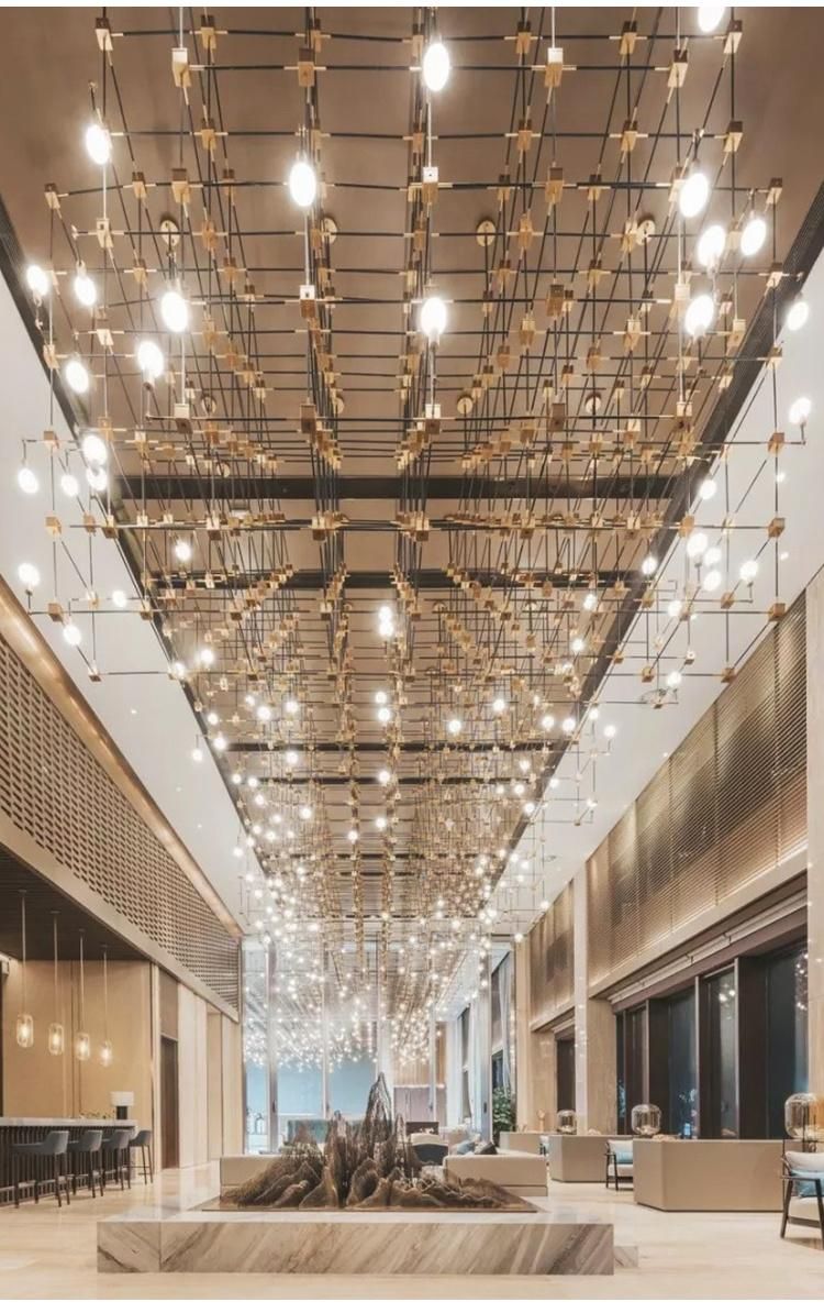 Modern Style Commercial Center Hotel Exhibition Hall Luxury Iron Custom Project LED Chandelier Lamp