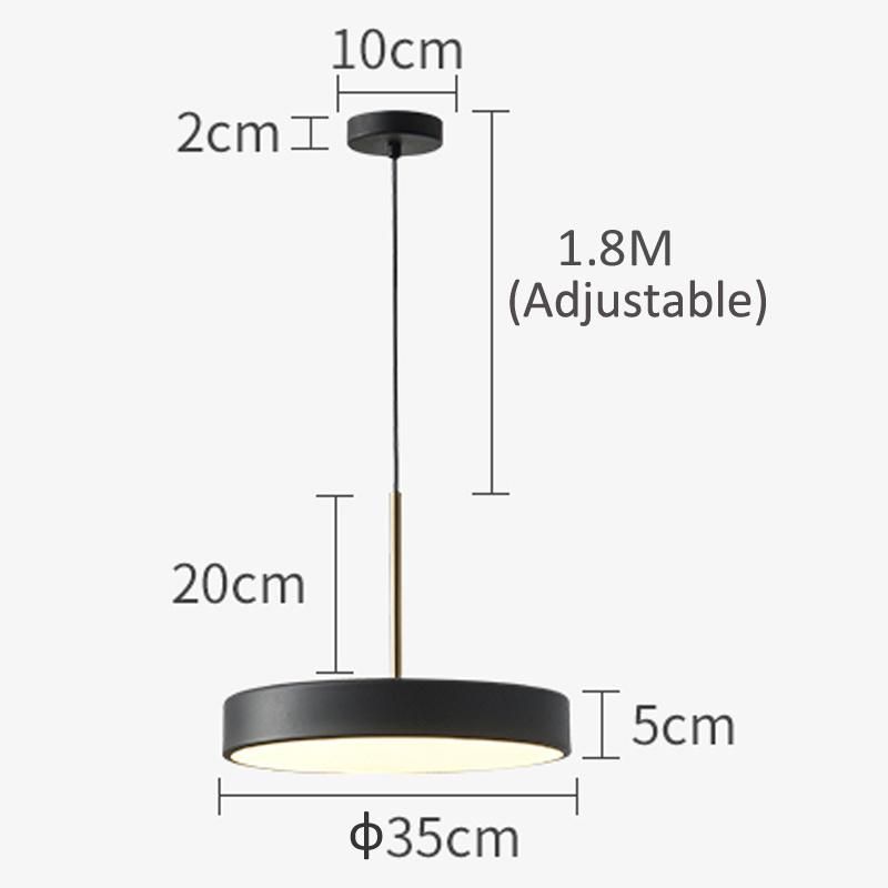 Restaurant Chandelier Black and White Grey Simple Modern LED Minimalist Personality Creative Disc Single Head Light Luxury Nordic Pendant Lamp
