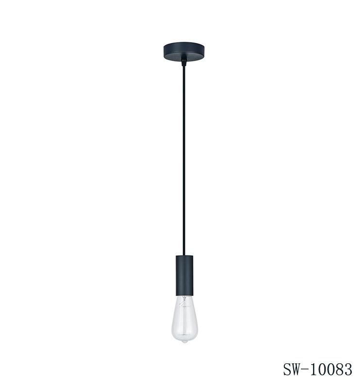 Vintage Industrial Black Lighting Cord Set Light Socket Cord Set Pendant Lamp Cord Set with E27 Aluminum Holder