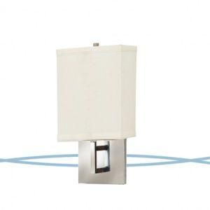 Square Lamp Shade Hotel Wall Lamp with Brushed Nickel Finish