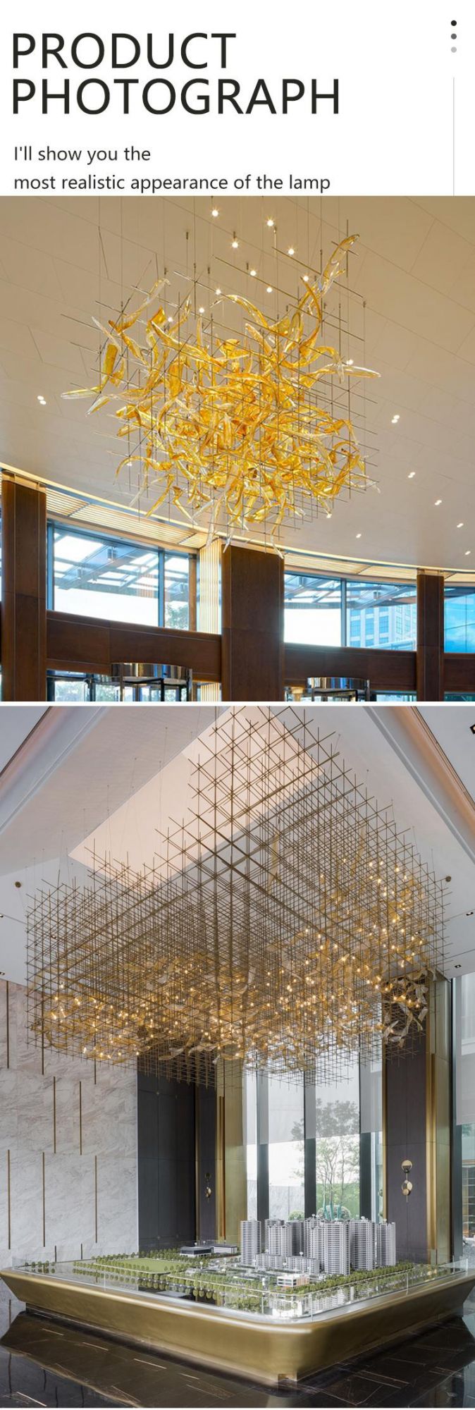 New Listed Villa Commercial Show Room Large Luxury Glass Custom LED Chandelier Light