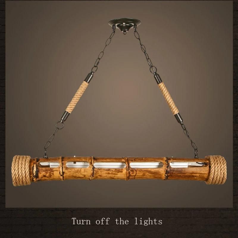 Loft Bamboo LED Chandelier Cafe Lamp Retro Industrial LED Warm White LED Tube Loft Chandelier (WH-VP-111)