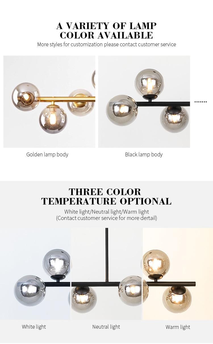 Modern Kitchen Nordic Style LED G9 Chandelier Clear Bar LED Pendant Lamp for Living Room