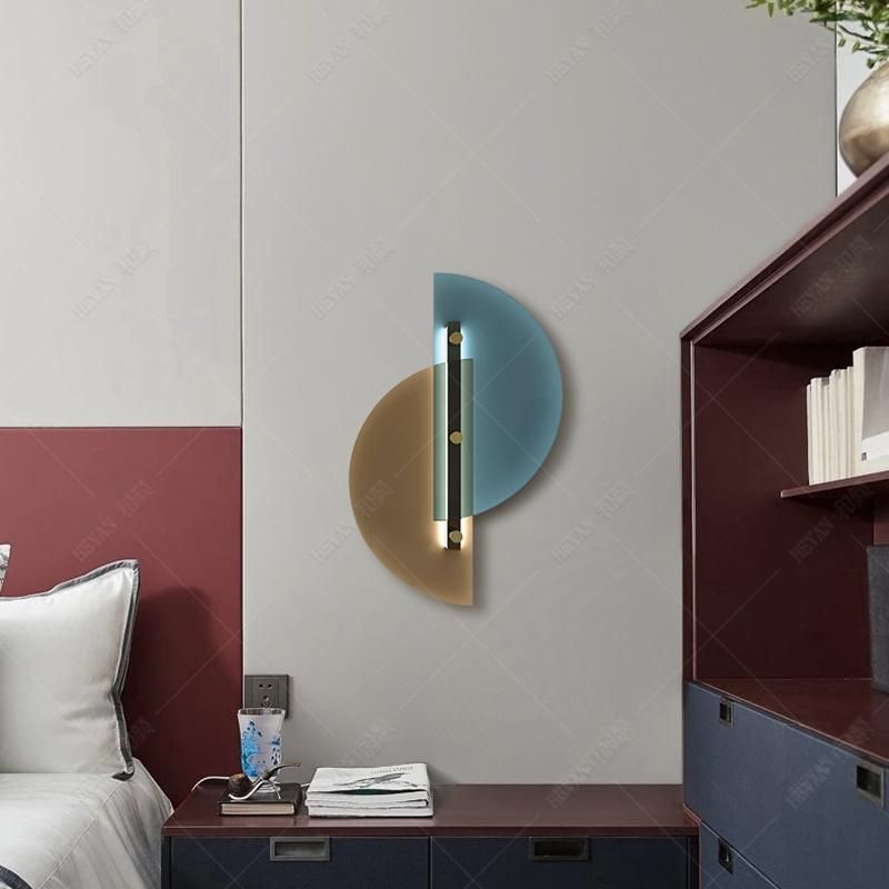 Modern Style Artistic Wall Lamp Blue Color Bedroom Lamp Bedside Lamp