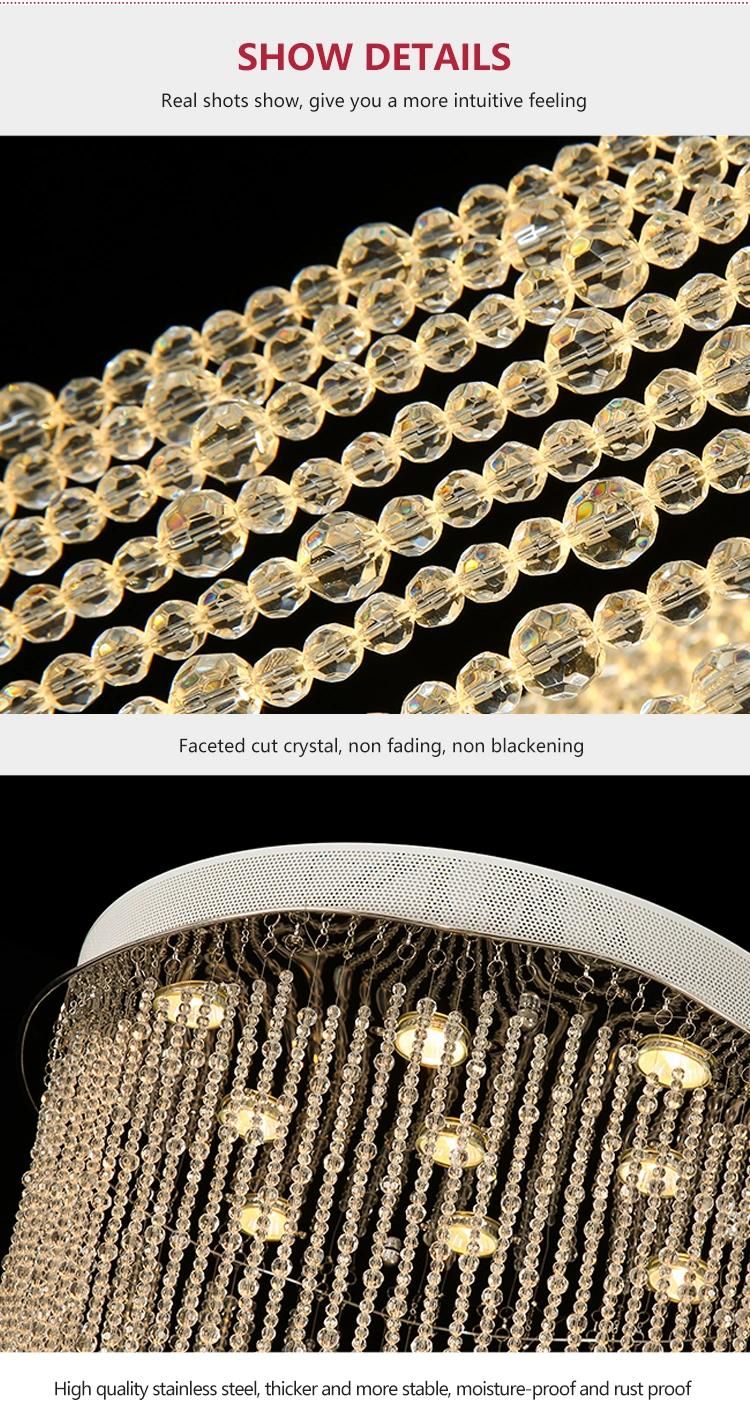 New Design Custom Light Luxury Staircase Hall Hotel Glass Non-Standard LED Chandelier Lamp