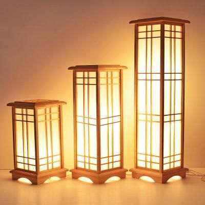 Modern Wood Floor Lamp Washitsu Tatami Decor Window Pane Lamp Restaurant Living Room Japanese Lamp (WH-WFL-01)