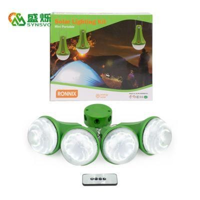 25W/6V 4PCS Bulbs Solar Portable Kits; , Rechargeable Portable Solar Power Home Light with Phone Charging