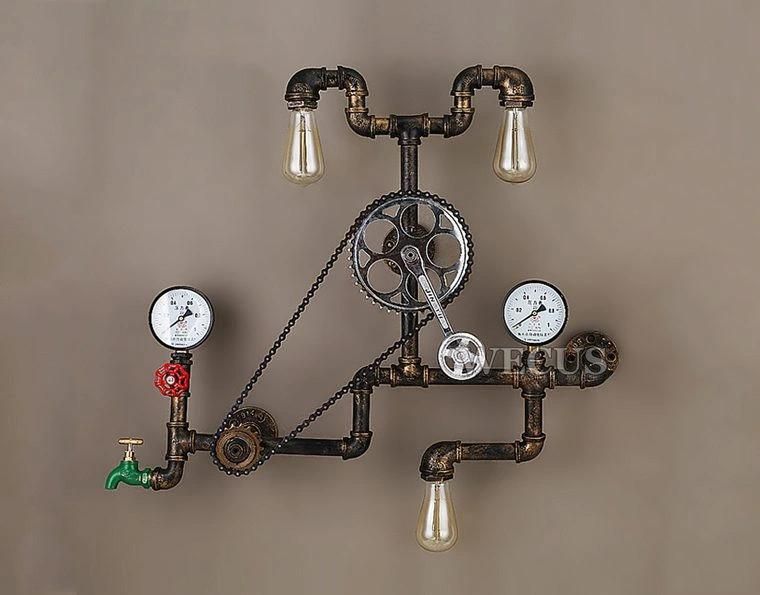 Vintage Retro Loft Industrial Wind Light Personality Water Pipe Wall Lamp (WH-VR-24)