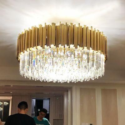 Modern LED Crystal Chandelier Luxury Gold Stainless Steel Lustres ceiling Lighting (WH-CA-53)