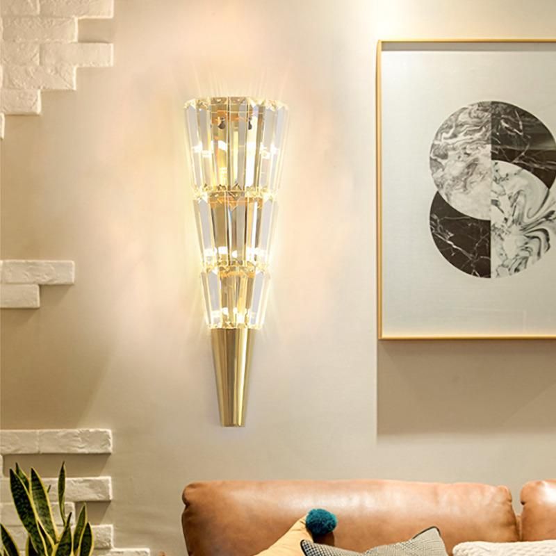 Simple Postmodern Light Luxury Crystal Wall Lamp Hotel Lobby Villa Club Hall Living Room Background Wall Lamp