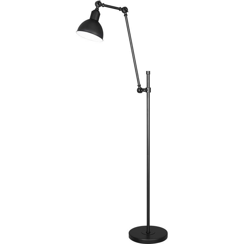 Industrial Temperature Rustic Floor Lamps in Matt Black Finish Adjustable Height & Head Standing Reading Lamp Farmhouse Floor Lamp for Living Room