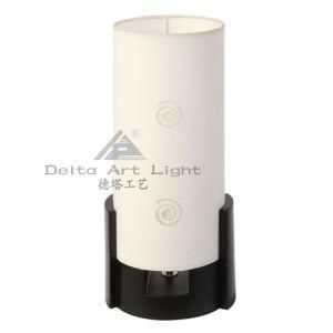 Black Wooden Base Table Uplights Lamps with Cylinder Paper Shade (C5007206)