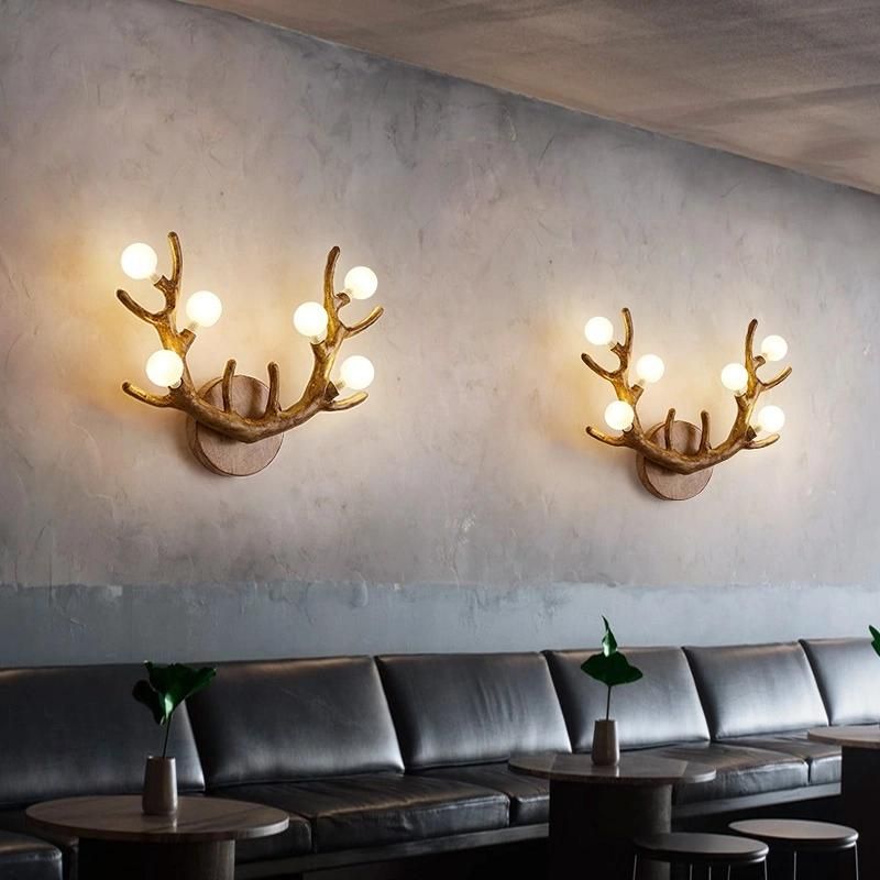 Antler Wall Lamp Northern European Living Room TV Background Wall Bedside Personality Creative Antler Wall Lamp Branch Lamp